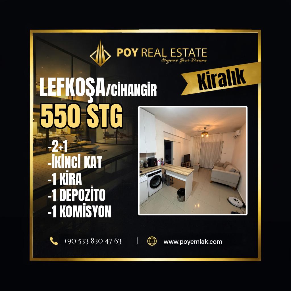 LEFKOŞA CİHANGİR'DE KİRALIK 2+1